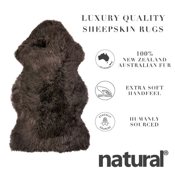 Amazon.com: AOGELAN Shaggy Fur Area Rug, Genuine New Zealand  Natural Home Decor New Zealand Sheepskin Single Rug | 1-Piece | Chocolate | 2\'x3